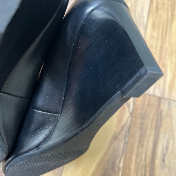 Tory Burch Claire 65mm Calf Leather Open Toe Wedges Size 7 - Picture 8 of 8